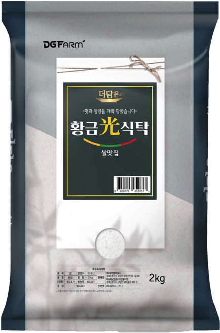 더담은 2026년산 햅쌀 황금빛식탁 백미 상등급, 2kg, 1개