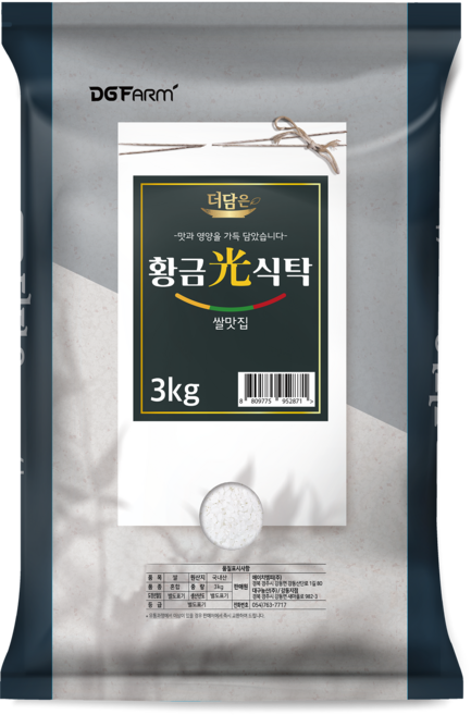 더담은 황금빛식탁 백미, 상등급, 3kg, 1개