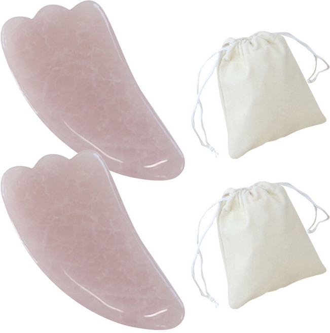 호스커스 로즈쿼츠 괄사 도구 + 보관파우치, 2세트, 혼합색상