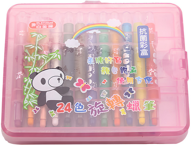 PLATINUM 白金牌 旋轉蠟筆, 24色, 1盒