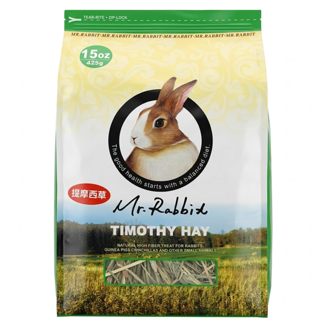 Mr.Rabbit 瑞比兔先生 高級提摩西牧草, 425g, 1袋