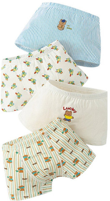 남아용 행운베어 사각팬티 4종 세트
