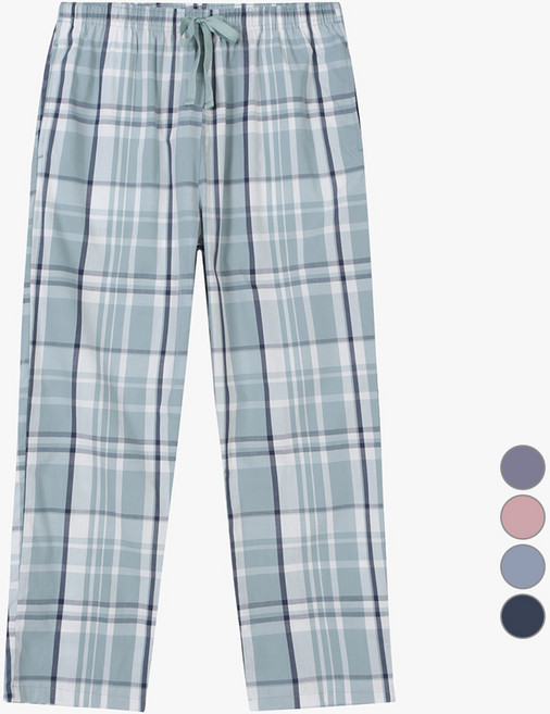 애니바디 면 9부 체크 파자마 잠옷 바지