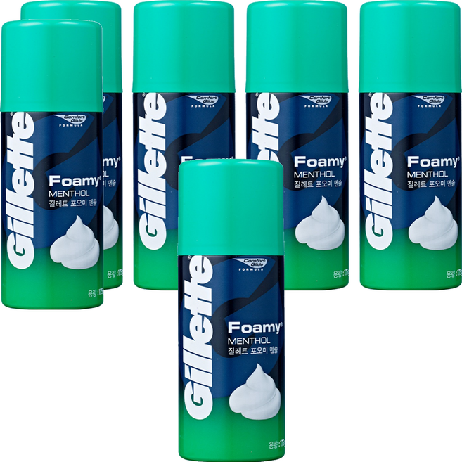 질레트 포오미 멘솔 쉐이빙 폼, 175g, 6개