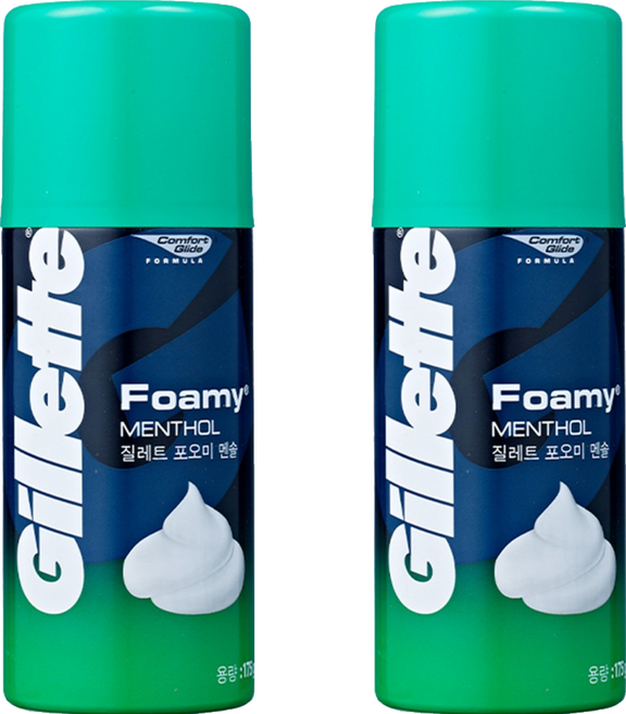 질레트 포오미 멘솔 쉐이빙 폼, 175g, 2개