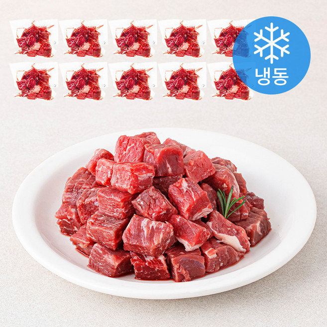 근육꼬기 설도 큐브 칼집 (냉동), 10개, 150g