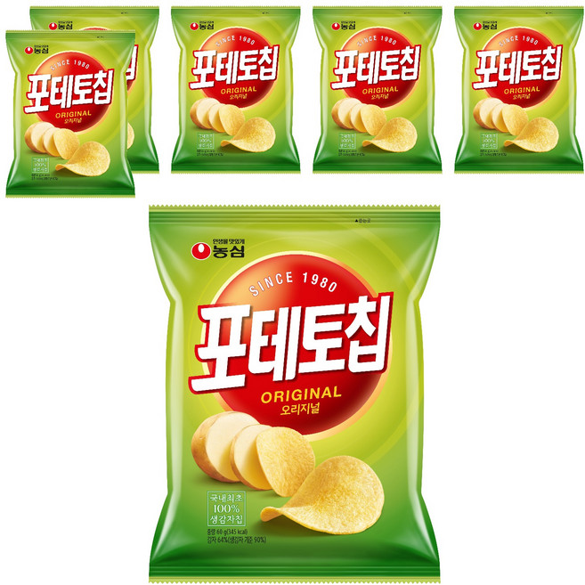포테토칩 오리지널, 60g, 6개