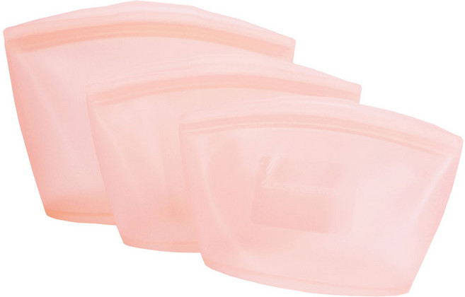 실리팟 프리미엄 실리콘 지퍼백 S + M + L 3종 세트, 피치, 1세트