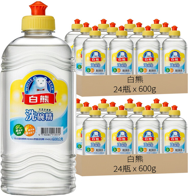 白熊 洗碗精, 600g, 48瓶