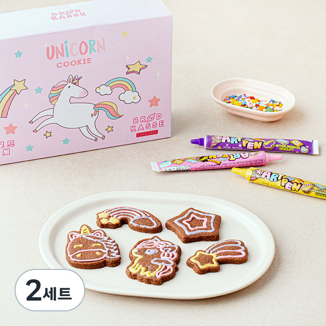 브로드카세 유니콘 쿠키 만들기 세트 카카오, 230g, 1개입, 2세트