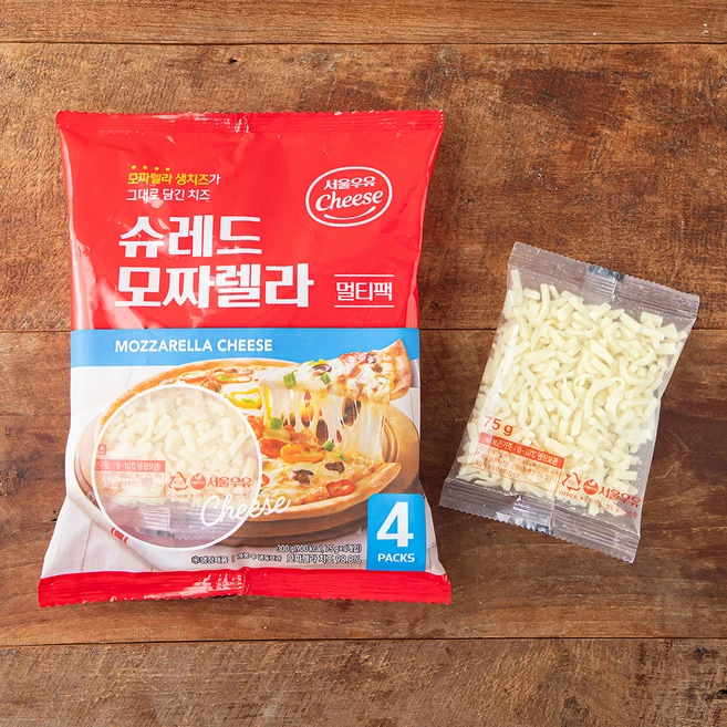 서울우유 멀티팩 모짜렐라 피자치즈, 75g, 4개입, 1개 - 쿠팡