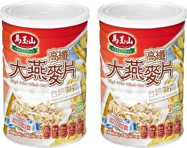 馬玉山 高纖大燕麥片, 700g, 2罐