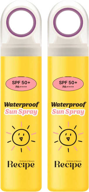 레시피 워터프루프 선스프레이 SPF50+ PA++++, 2개, 80ml