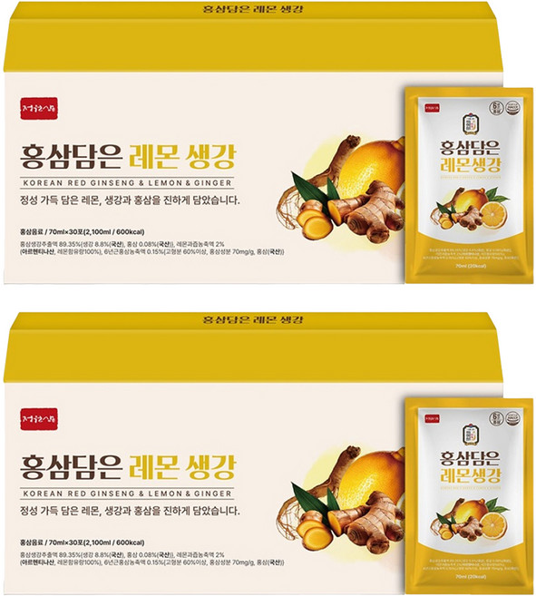 정원삼 홍삼 담은 레몬 생강, 70ml, 60개