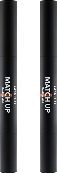 그라펜 매치업 쉐딩 스틱 1.8g, 뉴트럴 브라운, 2개