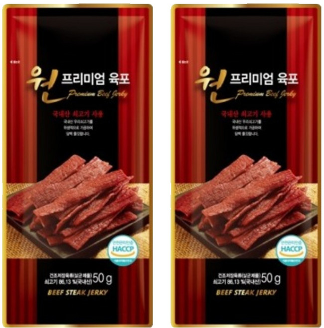 항진 원프리미엄 육포, 50g, 2개