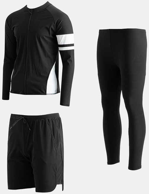 캐럿 남성용 래쉬가드 3pcs 세트, Black