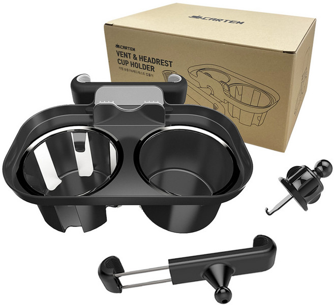 카템 헤드레스트 송풍구 컵홀더 스마트폰 거치대, 1개