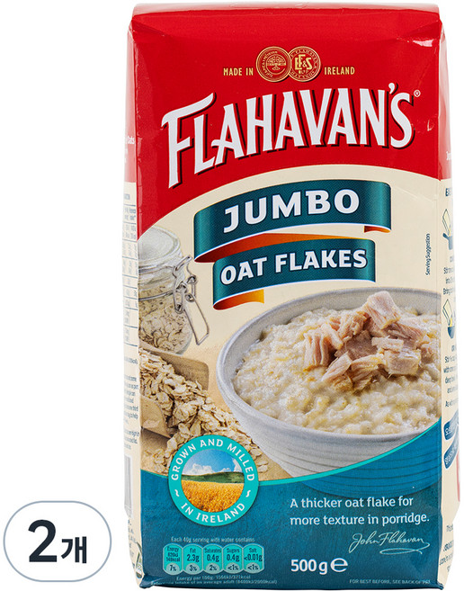 플라하반 점보 오트밀, 500g, 2개