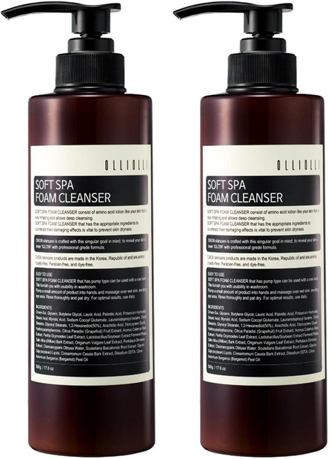 올리올리 소프트 스파 클렌징 폼, 500g, 2개