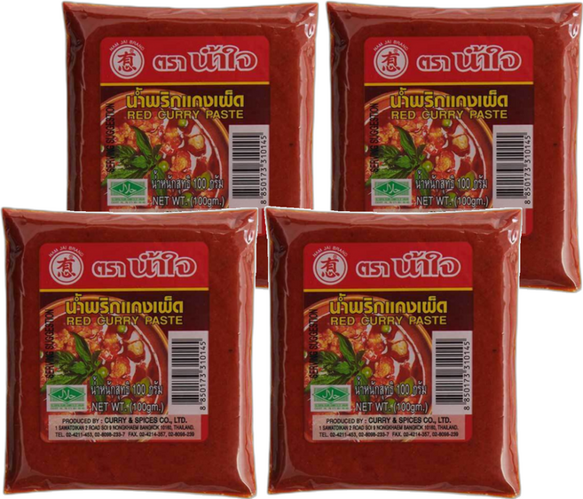 남자이 태국 레드커리 페이스트, 100g, 4개