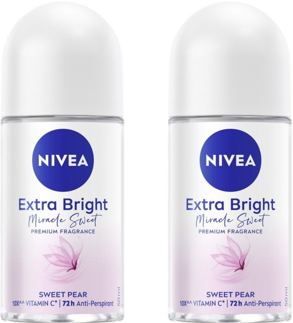 NIVEA 妮維雅 止汗爽身乳液 香氛淨白系列 果漾謬思, 50ml, 2瓶