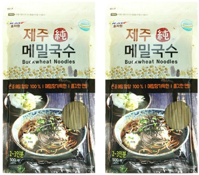 효자원 제주 순메밀국수, 500g, 2개
