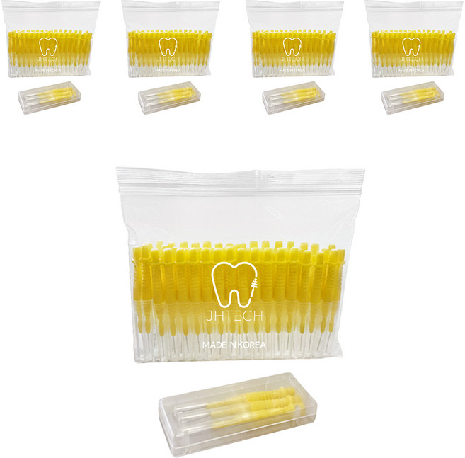 주현테크 스마일브러쉬 치간 칫솔 I형 SSS 옐로우, 0.7mm, 50개입, 5개