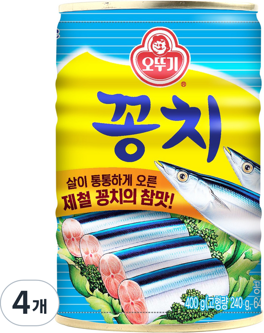 오뚜기 꽁치 통조림, 400g, 4개