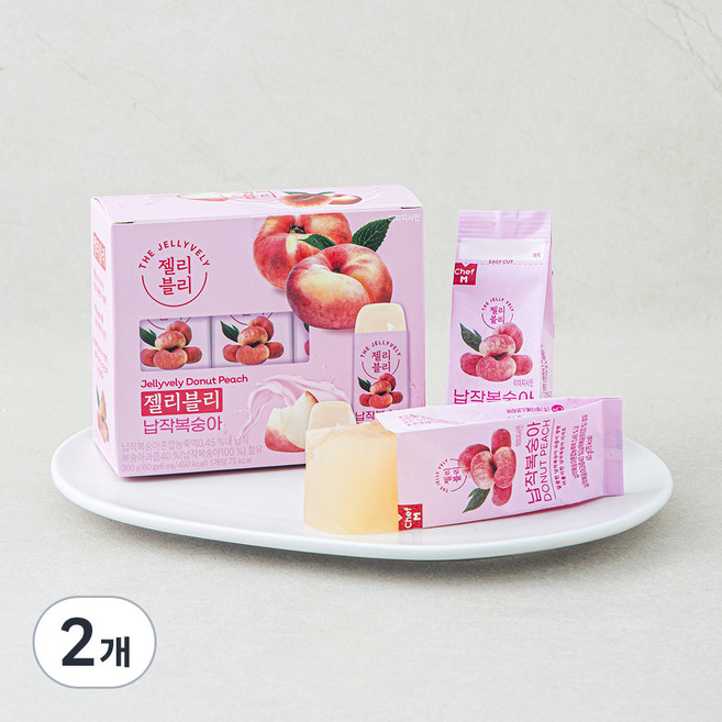 쉐프엠 젤리블리 납작복숭아, 60g, 2개, 6개입