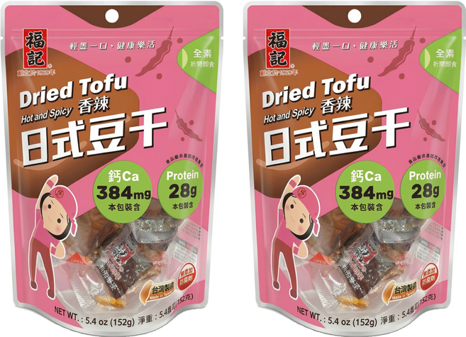 福記 日式辣味素豆干, 152g, 2袋