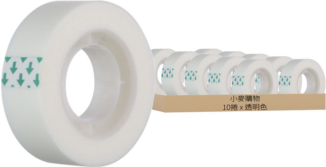 小麥購物 手寫膠帶 12mm x 20m Y588 20g, 透明色, 10捲