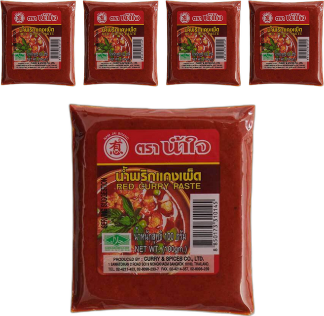 남자이 태국 레드커리 페이스트, 100g, 5개
