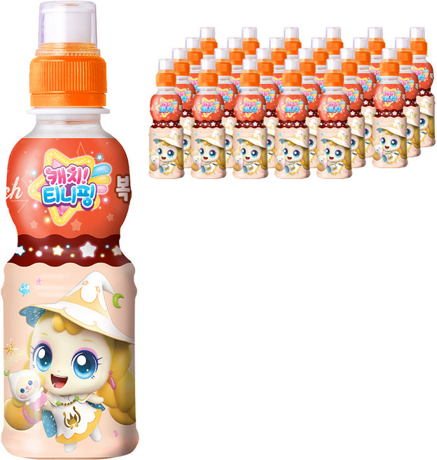 웅진 캐치 티니핑 복숭아맛, 200ml, 24개