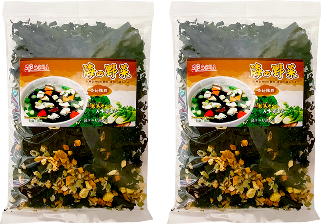 海藻問屋 海的野菜 海帶芽 香菇雞肉, 90g, 2包