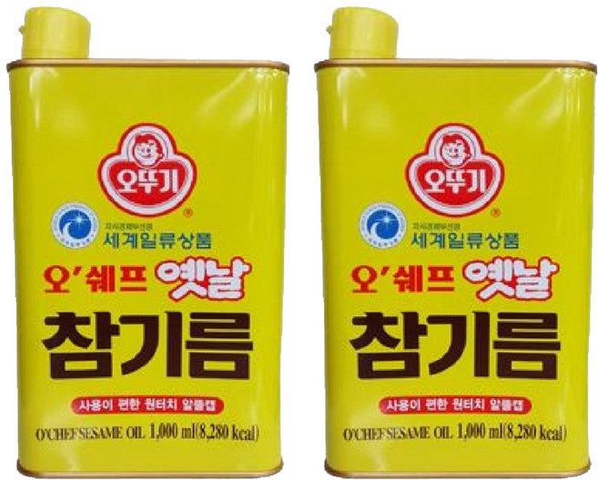 오뚜기옛날 오쉐프 참기름, 1L, 2개