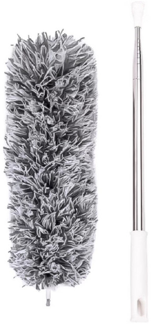 伸縮除塵撢 一般款 除毛撢 2件 + 伸縮桿 2件, 深灰色, 1組