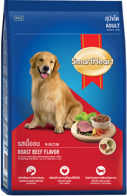 SmartHeart 慧心 成犬配方乾糧, 牛肉口味, 3kg, 1袋