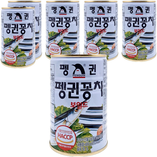 펭귄 꽁치 통조림, 400g, 6개