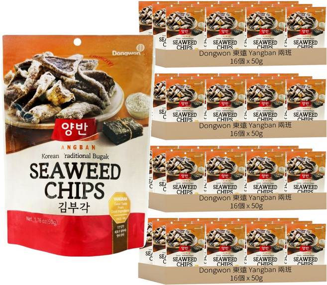Dongwon 東遠 Yangban 兩班 酥脆紫菜片, 64個, 50g