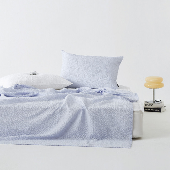 라뽐므 브리즈 인견 시어서커 홑겹 여름이불, 오션퍼플