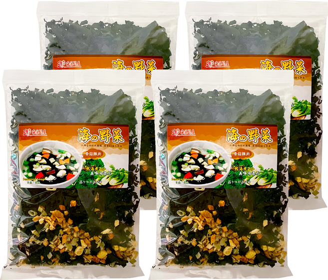 海藻問屋 海的野菜 海帶芽 香菇雞肉, 90g, 4包