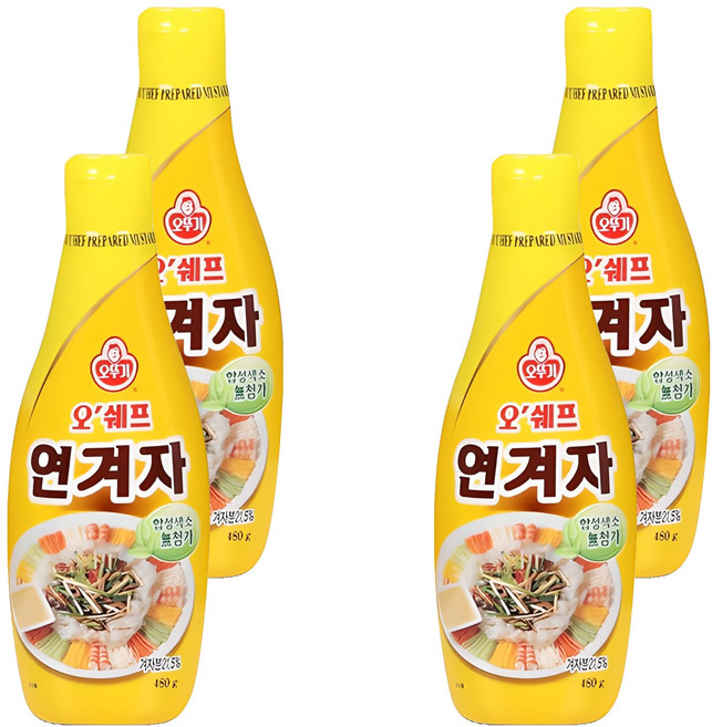 오뚜기 오쉐프 연겨자, 480g, 4개