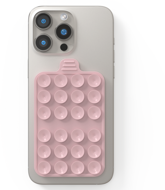 굿밸류 핸드폰 실리콘 양면 흡착패드, 핑크, 1개