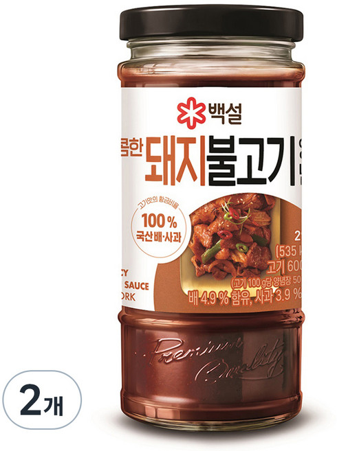 백설 매콤한 돼지 불고기 양념, 290g, 2개