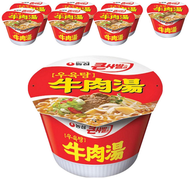 농심 우육탕 큰사발면 115g, 8개