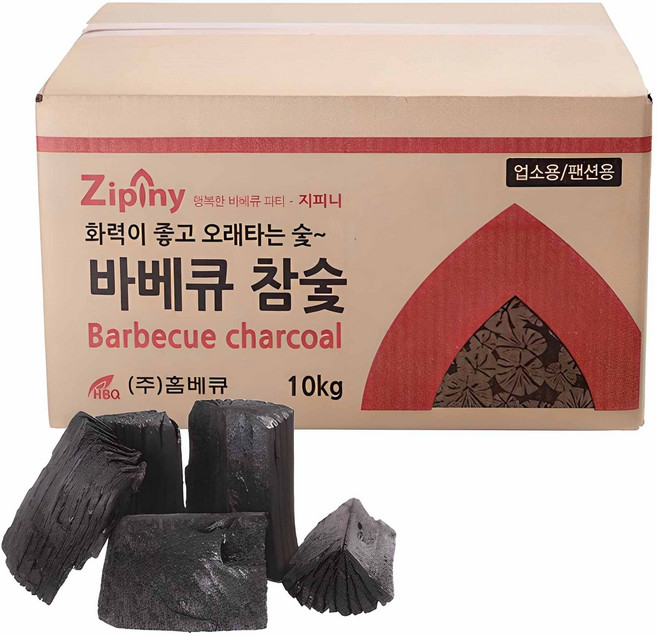 지피니 바베큐참숯, 10kg, 1개