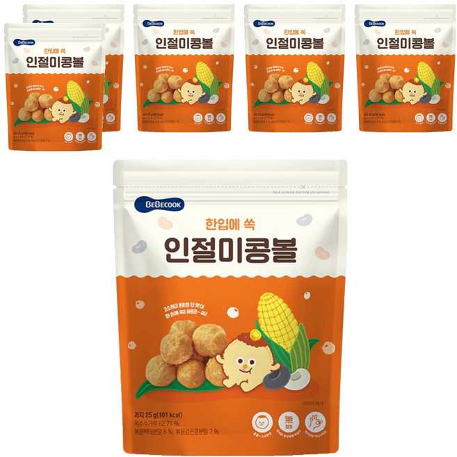 베베쿡 한입에 쏙 인절미 콩볼, 인절미맛, 25g, 6개