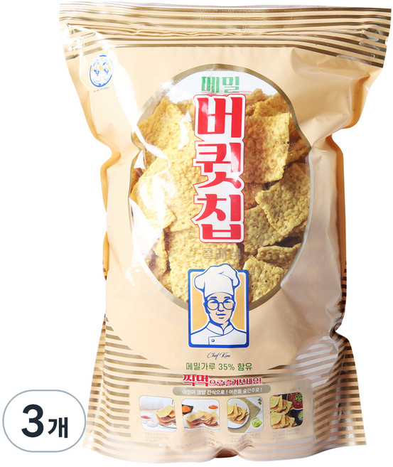 클래식 버큇칩 스낵, 280g, 3개