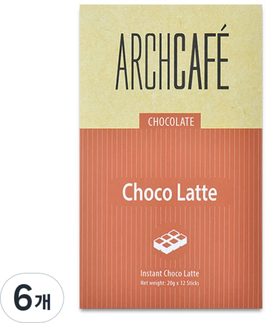 ARCHCAFE 초코 라떼, 20g, 12개입, 6개 - 쿠팡